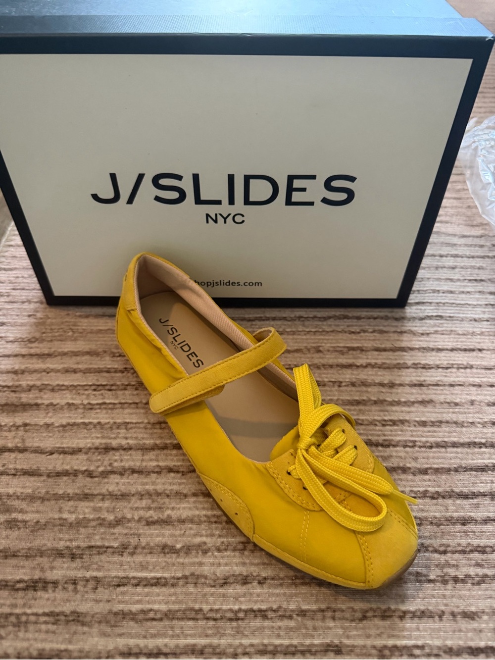 J/SLIDES Yellow Mary Jane Moccasin with Bow